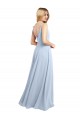 Chiffon A-Line Long Sleeveless V-Back Side Slit Bridesmaid Dresses Glasgow