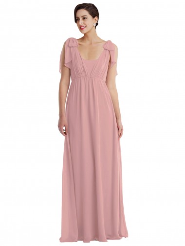 Soft Chiffon A-Line Sleeveless Dusty Pink Semi Formal Evening Dress / Bridesmaid Dress Glasgow