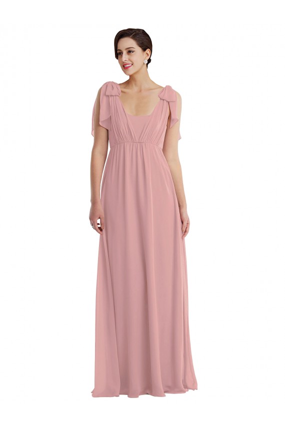 Soft Chiffon A-Line Sleeveless Dusty Pink Semi Formal Evening Dress / Bridesmaid Dress Glasgow