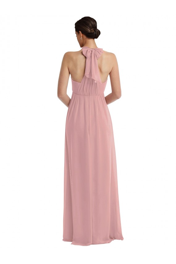 Soft Chiffon A-Line Sleeveless Dusty Pink Semi Formal Evening Dress / Bridesmaid Dress Glasgow