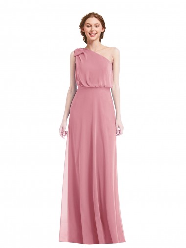 Soft Chiffon A-Line Long Sleeveless Skin Pink Semi Formal Evening Dress / Bridesmaid Dress Glasgow