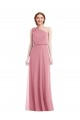 Soft Chiffon A-Line Long Sleeveless Skin Pink Semi Formal Evening Dress / Bridesmaid Dress Glasgow