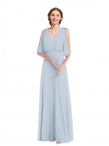 Soft Chiffon A-Line Long Half Sleeves Evening Gown / Bridesmaid Dress Glasgow