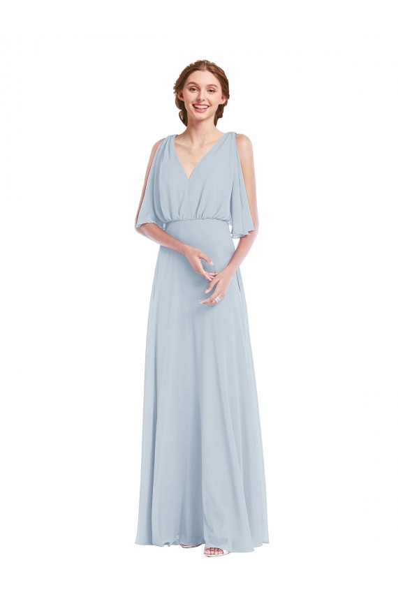 Soft Chiffon A-Line Long Half Sleeves Evening Gown / Bridesmaid Dress Glasgow