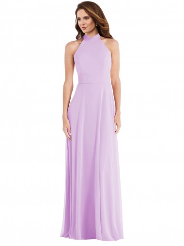 Soft Chiffon A-Line Sleeveless Lilac Semi Formal Evening Dress / Bridesmaid Dress Glasgow