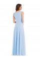 Soft Chiffon Long Sleeveless Semi Formal Evening Dress / Bridesmaid Dress Glasgow