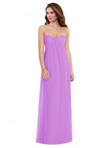 Soft Chiffon A-Line Long Sleeveless Low Back Semi Formal Evening Dress / Bridesmaid Dress Glasgow