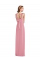 Soft Chiffon A-Line Long Sleeveless Open Back Front Slit Evening Dresses Glasgow