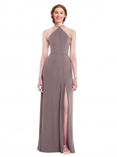 Soft Chiffon A-Line Sleeveless Dusty Rose Formal Evening Gown / Bridesmaid Dress Glasgow
