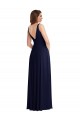 Soft Chiffon A-Line Long Sleeveless V-Back Front Slit Evening Dresses Glasgow