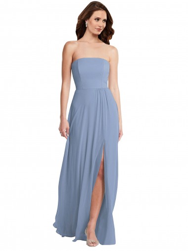 Soft Chiffon Long Sleeveless Front Slit Evening Dresses Glasgow