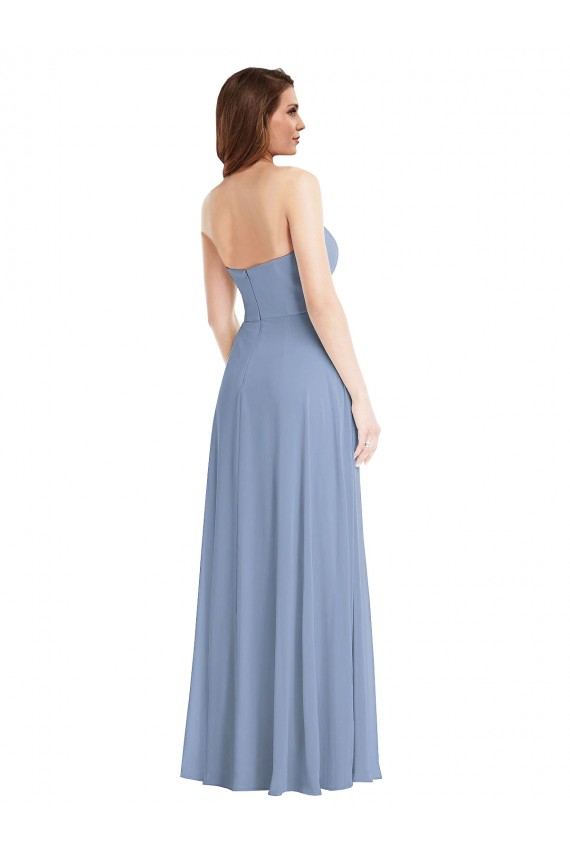 Soft Chiffon Long Sleeveless Front Slit Evening Dresses Glasgow