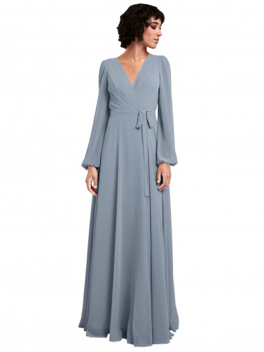 Soft Chiffon A-Line Long Long Sleeves Bridesmaid Dress / Formal Dress Glasgow