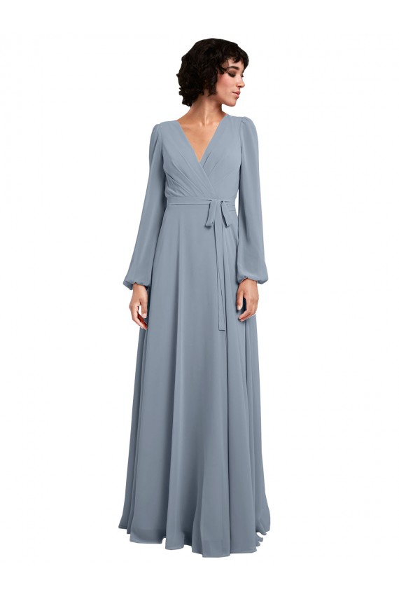 Soft Chiffon A-Line Long Long Sleeves Bridesmaid Dress / Formal Dress Glasgow