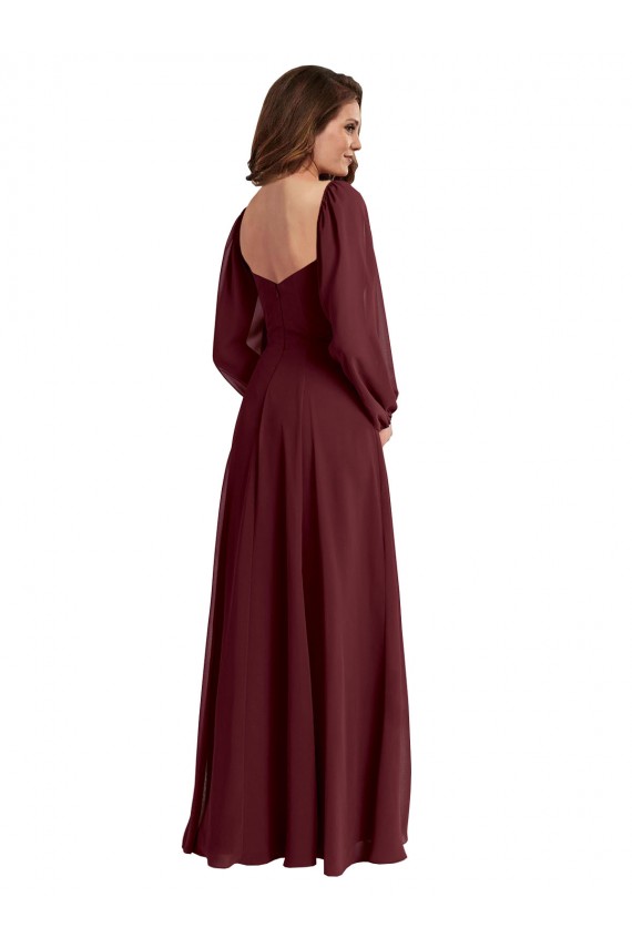 Chiffon A-Line Long Long Sleeves Bridesmaid Dress / Evening Dress Glasgow