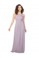 Chiffon A-Line Long Sleeveless Pink Glow Keyhole Back Bridesmaid Dress / Evening Dress Glasgow
