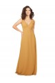 Soft Chiffon A-Line Long Sleeveless Saffron Keyhole Back Bridesmaid Dress Glasgow