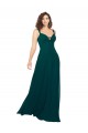 Soft Chiffon A-Line Long Sleeveless Hunter Low Back Bridesmaid Gowns Glasgow