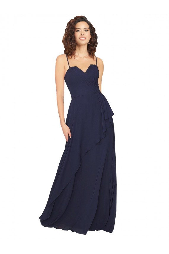Chiffon A-Line Long Sleeveless Low Back Bridesmaid Dress / Formal Dress Glasgow