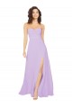 Chiffon A-Line Long Sleeveless Low Back Front Slit Bridesmaid Dresses Glasgow