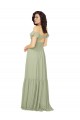 Soft Chiffon A-Line Long Cold Shoulder Keyhole Back Bridesmaid Dress Glasgow