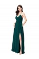 Chiffon A-Line Long Sleeveless Criss Cross Back Wedding Party Dress Glasgow