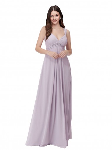 Soft Chiffon A-Line Long Sleeveless Pink Glow Low Back Bridesmaid Dress Glasgow