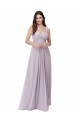 Soft Chiffon A-Line Long Sleeveless Pink Glow Low Back Bridesmaid Dress Glasgow