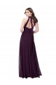 Soft Chiffon A-Line Long Sleeveless Grape Keyhole Back Bridesmaid Dress Glasgow