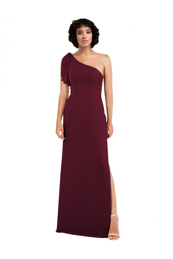Soft Chiffon A-Line Long Sleeveless Skirt Slit Evening Dresses Glasgow
