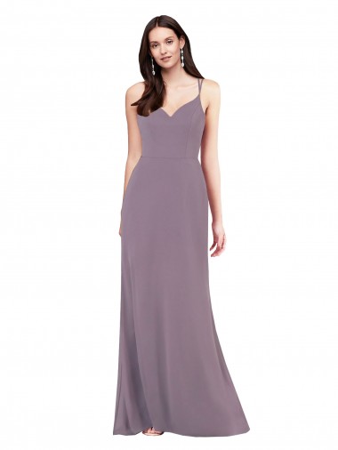 Soft Chiffon Column Long Sleeveless Criss Cross Open Back Formal Evening Gown / Bridesmaid Dress Glasgow