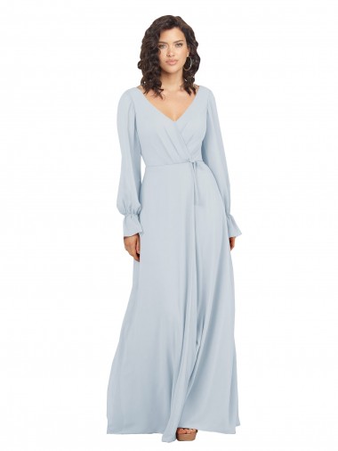 Soft Chiffon A-Line Long Long Sleeves Formal Dress / Bridesmaid Dress Glasgow