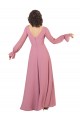 Soft Chiffon A-Line Long Long Sleeves Formal Dress / Bridesmaid Dress Glasgow