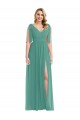 Soft Chiffon A-Line Sleeveless Icelandic Silver Semi Formal Evening Dress / Bridesmaid Dress Glasgow