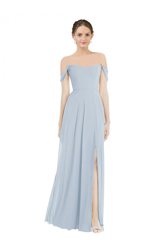 Soft Chiffon A-Line Long Flounce Sleeves Semi Formal Evening Dress / Bridesmaid Dress Glasgow