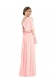 Soft Chiffon A-Line Long Bell Sleeves Semi Formal Evening Dress / Bridesmaid Dress Glasgow