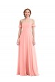 Soft Chiffon A-Line Long Flutter Sleeves Semi Formal Evening Dress / Bridesmaid Dress Glasgow