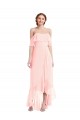 Soft Chiffon Long Sleeveless High Low Bridesmaid Dress Glasgow