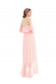 Soft Chiffon Long Sleeveless High Low Bridesmaid Dress Glasgow