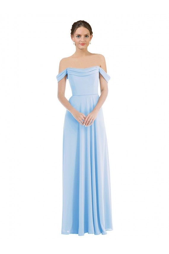 Soft Chiffon A-Line Long Sleeveless Formal Evening Gown / Bridesmaid Dress Glasgow
