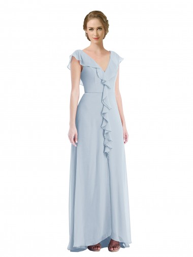 Soft Chiffon A-Line Long Sleeveless V-Back Black Tie Evening Gown / Bridesmaid Dress Glasgow