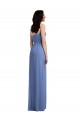 Soft Chiffon A-Line Long Sleeveless Low Back Front Slit Evening Dresses Glasgow