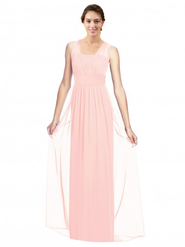 Luxe Chiffon A-Line Long Sleeveless Bridesmaid Dress Glasgow