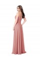 Lxue Chiffon A-Line Long Sleeveless V-Back Bliss Pink Bridesmaid Dresses Glasgow