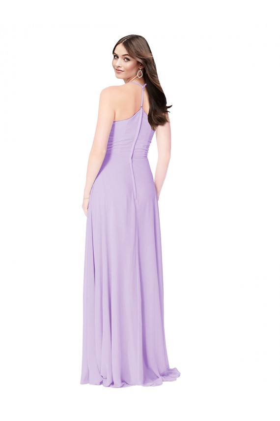 Soft Chiffon A-Line Long Sleeveless Saffron Formal Dress / Bridesmaid Dress Glasgow