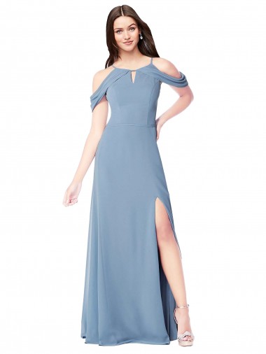 Soft Chiffon A-Line Long Sleeveless Evening Dress / Bridesmaid Dress Glasgow