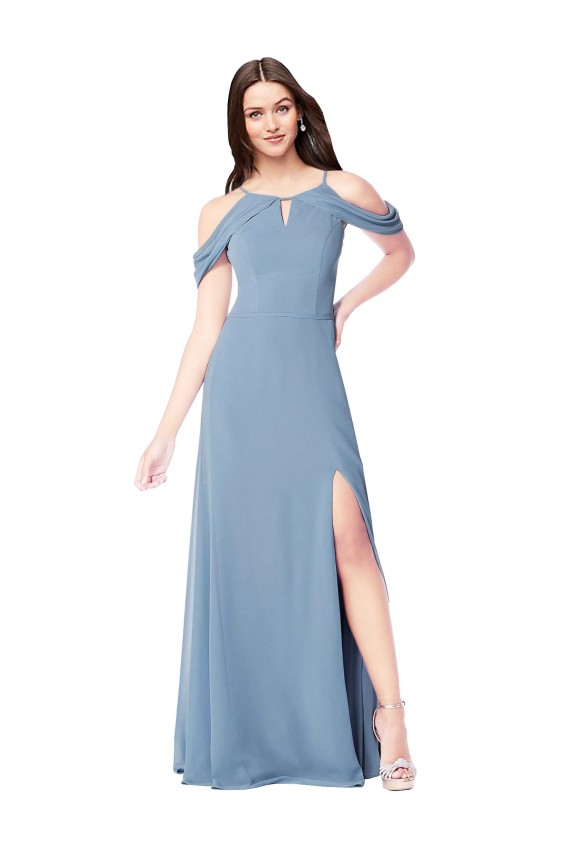 Soft Chiffon A-Line Long Sleeveless Evening Dress / Bridesmaid Dress Glasgow