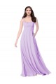 Soft Chiffon A-Line Long Sleeveless Lilac Bridal Party Dress Glasgow