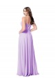 Soft Chiffon A-Line Long Sleeveless Lilac Bridal Party Dress Glasgow