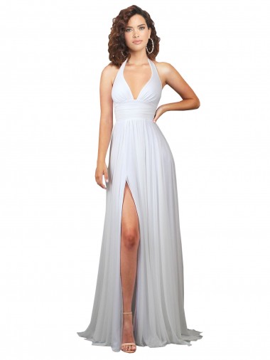 Soft Chiffon A-Line Sweep Train Sleeveless Low Back Semi Formal Evening Dress / Bridesmaid Dress Glasgow